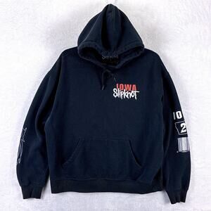VTG Slipknot Iowa Hoodie Mens L Black Goat Heavy Nu Metal Alt Band Skate Y2K